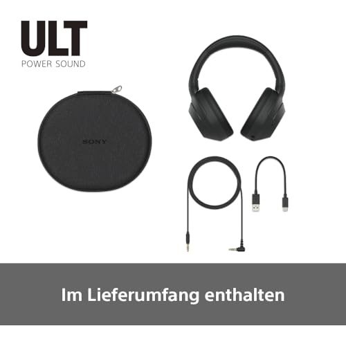 Sony ULT WEAR Kabellose Bluetooth-Kopfhörer – Noise Cancelling, Mikrofon, 30h Akku, Bass Boost, Schwarz