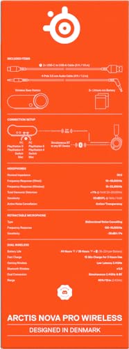 SteelSeries Arctis Nova Pro Wireless – Gaming-Headset mit ANC, Hi-Fi-Treibern & Infinity Power – Multi-Plattform
