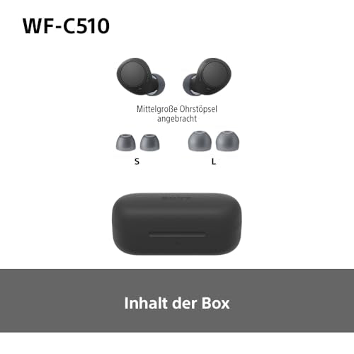 Sony WF-C510 Kabellose In-Ear-Kopfhörer – Leicht, 22h Akku, Bluetooth, Ambient Sound, Schwarz