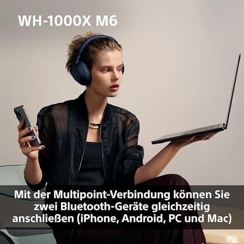 Sony WH-1000XM6 – Over-Ear Wireless Noise Cancelling Kopfhörer mit Hi-Res Sound, 30 Std. Akku & Komfortablem Design – Schwarz