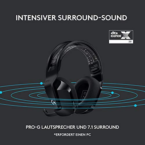 Logitech G733 LIGHTSPEED Kabelloses Gaming-Headset – RGB, Blue VO!CE Mikrofon, 29 Std. Akku – Schwarz