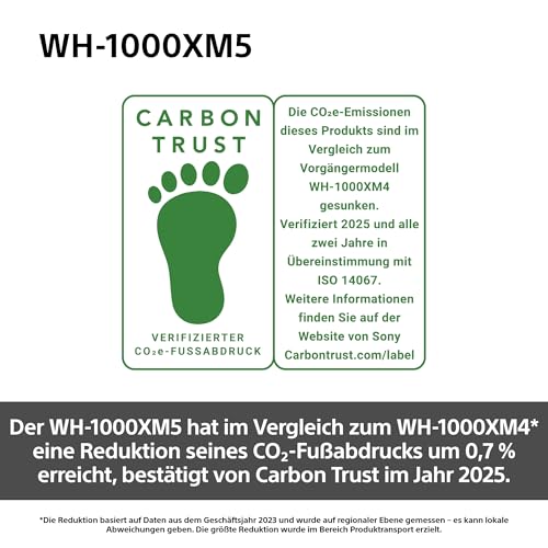 Sony WH-1000XM5 Kabelloser Premium-Kopfhörer – Noise Cancelling, Bluetooth, Hi-Res Audio, 30h Akku, Schwarz