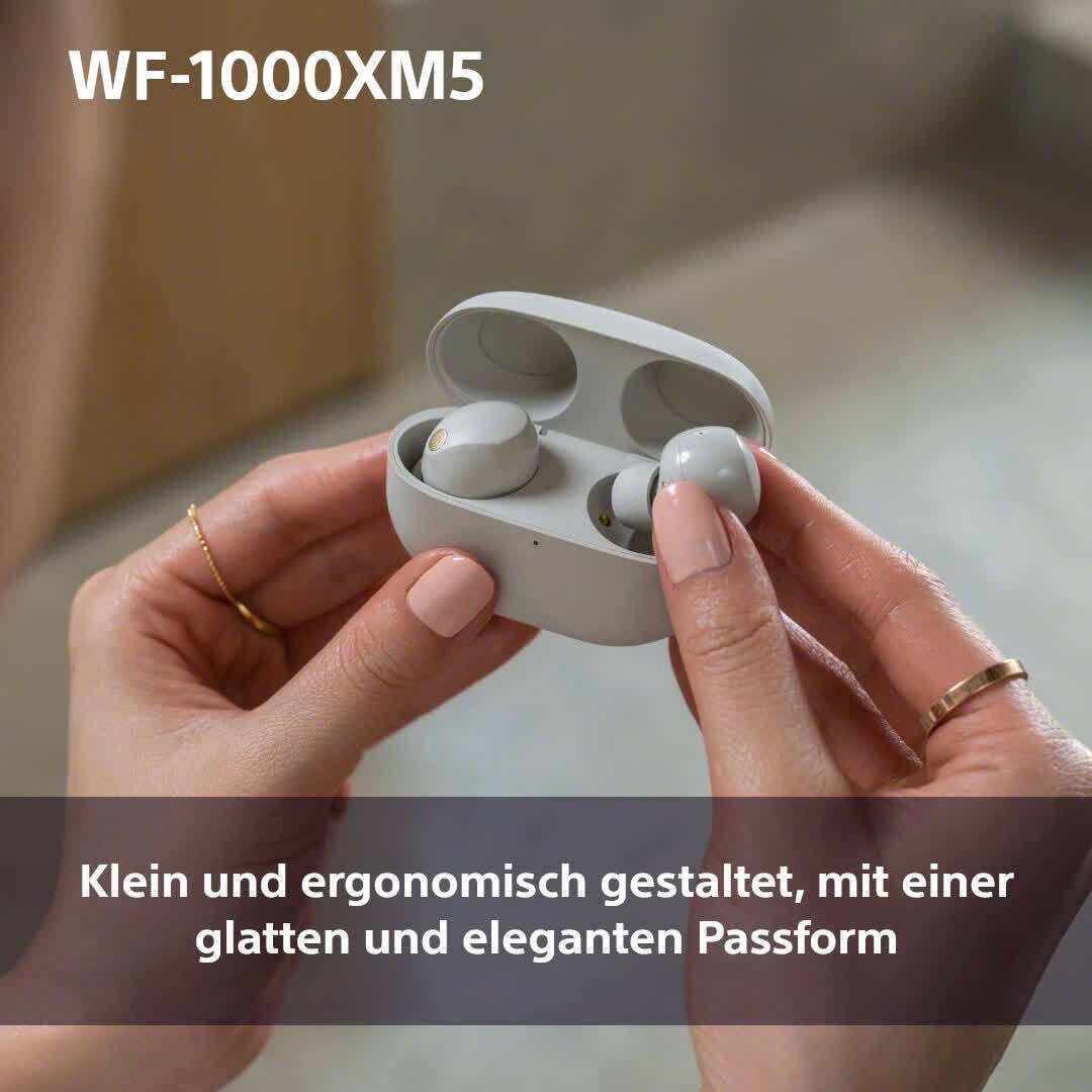 Sony WF-1000XM5 Kabellose In-Ear-Kopfhörer – Noise Cancelling, Bluetooth, 24h Akku, Schnellladefunktion, Schwarz