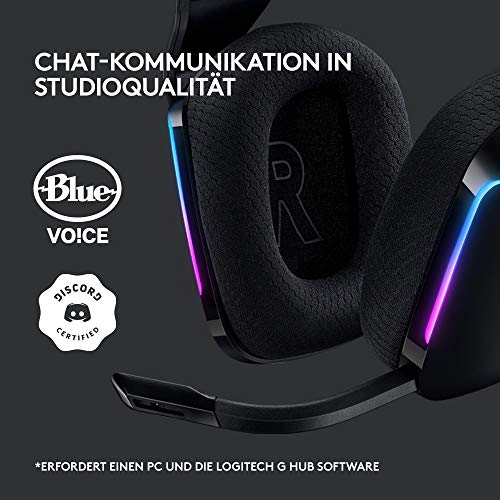 Logitech G733 LIGHTSPEED Kabelloses Gaming-Headset – RGB, Blue VO!CE Mikrofon, 29 Std. Akku – Schwarz