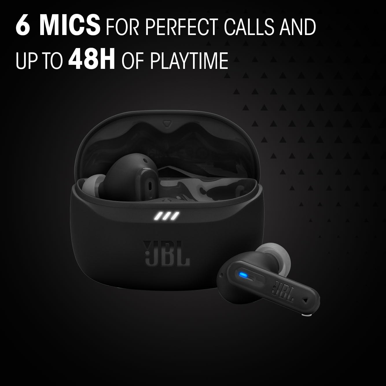 JBL Tune Beam 2 – Kabellose In-Ear-Kopfhörer mit Noise-Cancelling, 48 Std. Wiedergabe, IP54, Multipoint – Schwarz