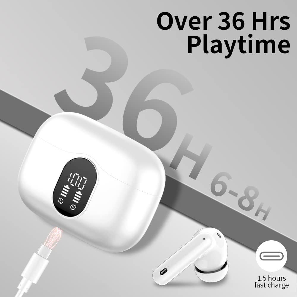 Kabellose Bluetooth 5.3 In-Ear-Kopfhörer – Sport, ENC Noise-Cancelling, HiFi Stereo, 40 Std. Akkulaufzeit