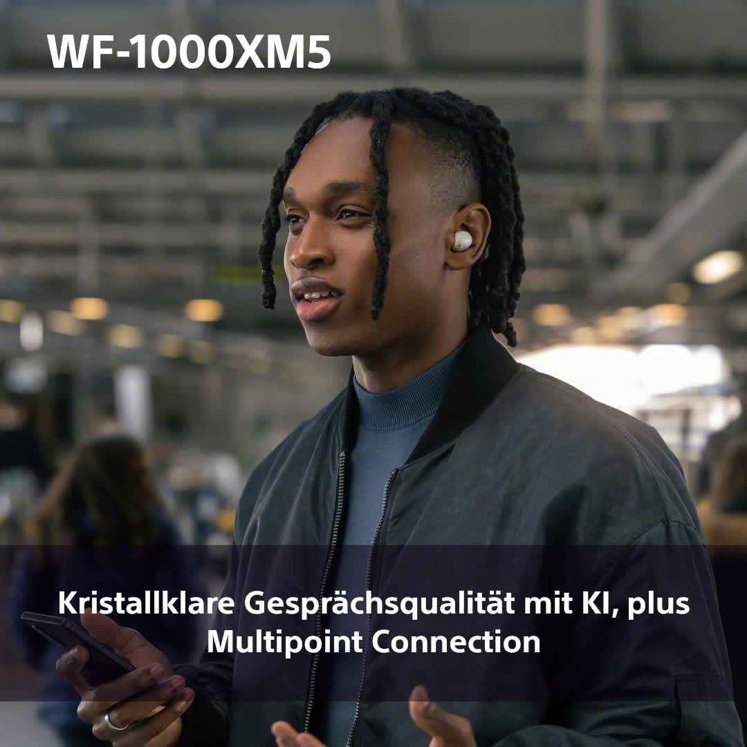 Sony WF-1000XM5 Kabellose In-Ear-Kopfhörer – Noise Cancelling, Bluetooth, 24h Akku, Schnellladefunktion, Schwarz