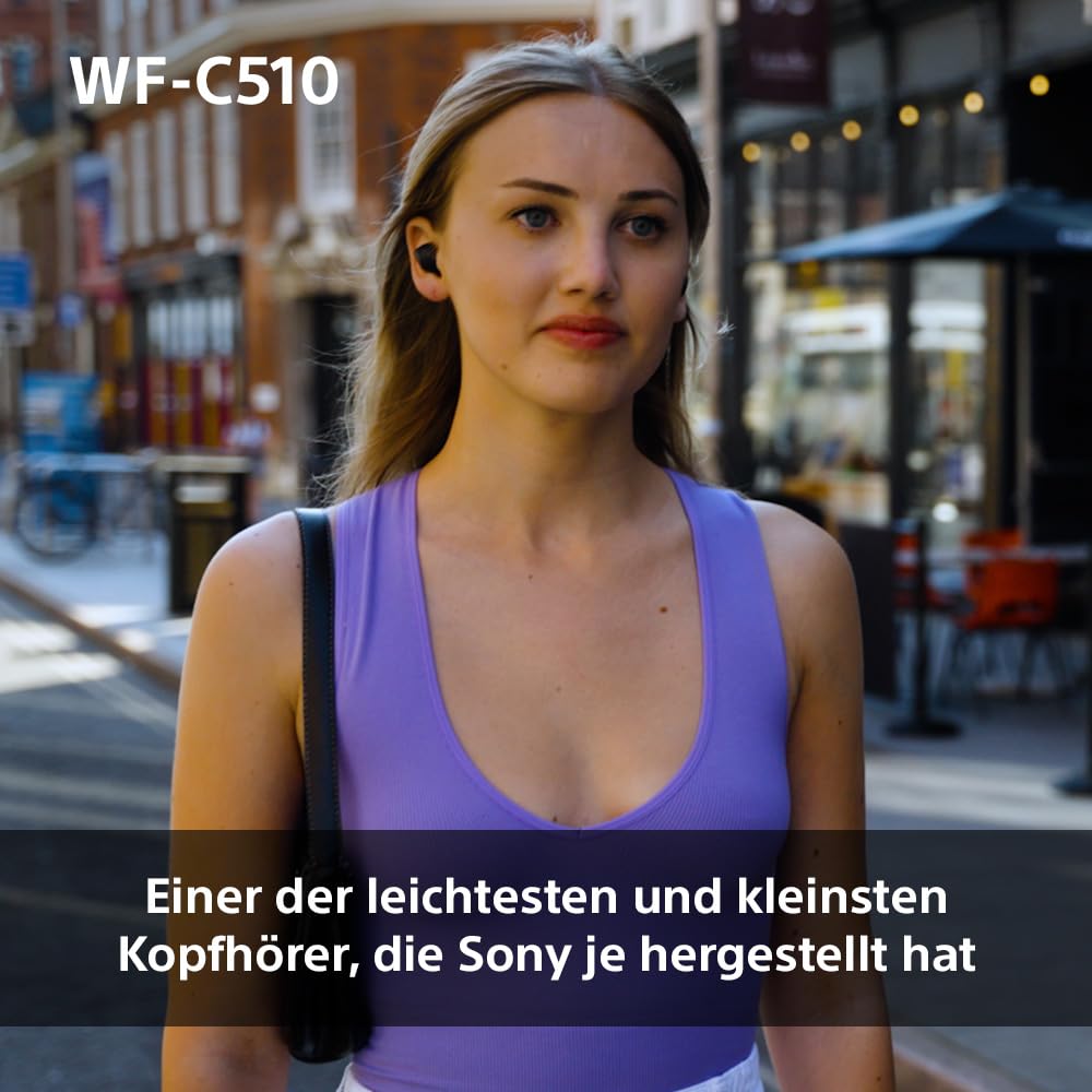 Sony WF-C510 Kabellose In-Ear-Kopfhörer – Leicht, 22h Akku, Bluetooth, Ambient Sound, Schwarz