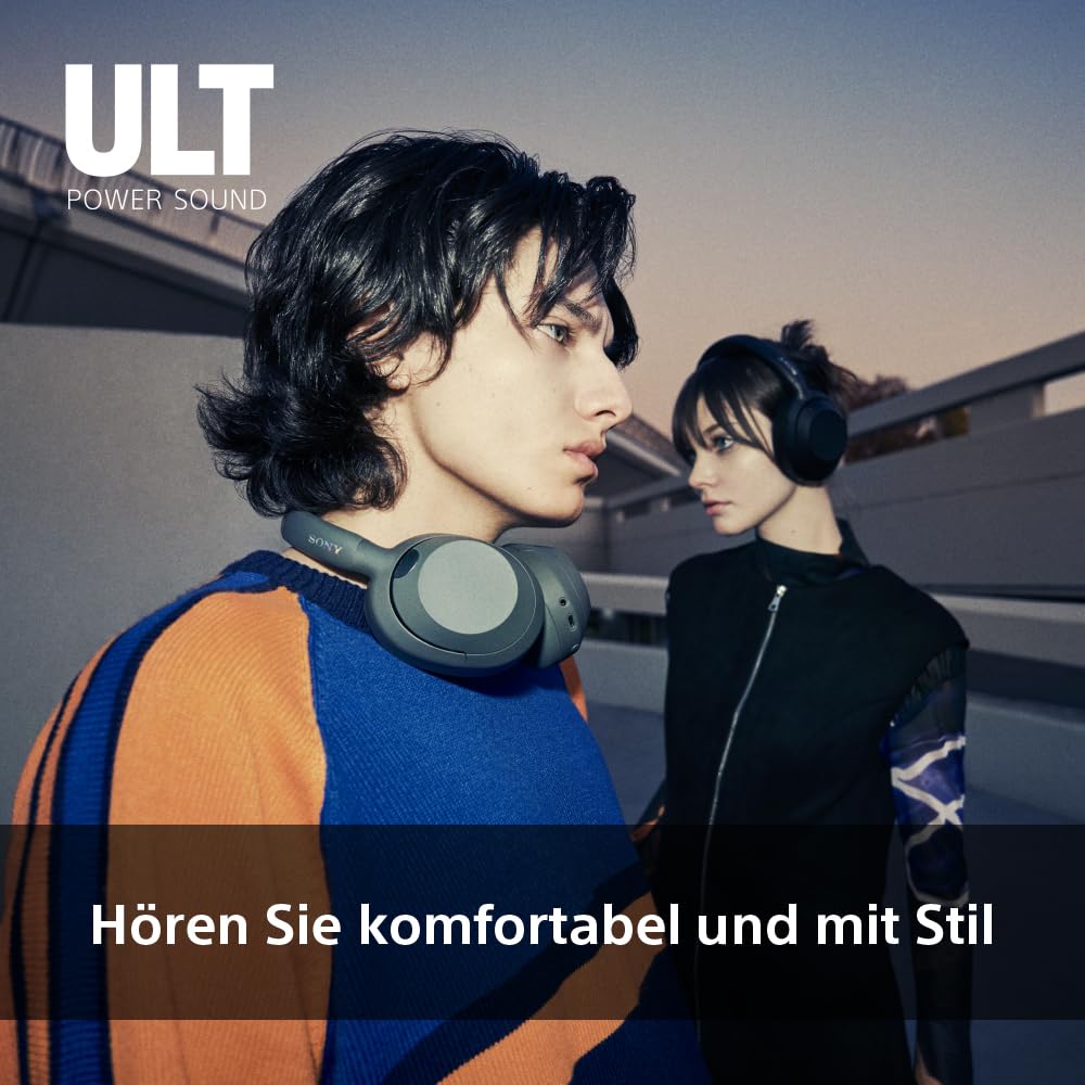 Sony ULT WEAR Kabellose Bluetooth-Kopfhörer – Noise Cancelling, Mikrofon, 30h Akku, Bass Boost, Schwarz
