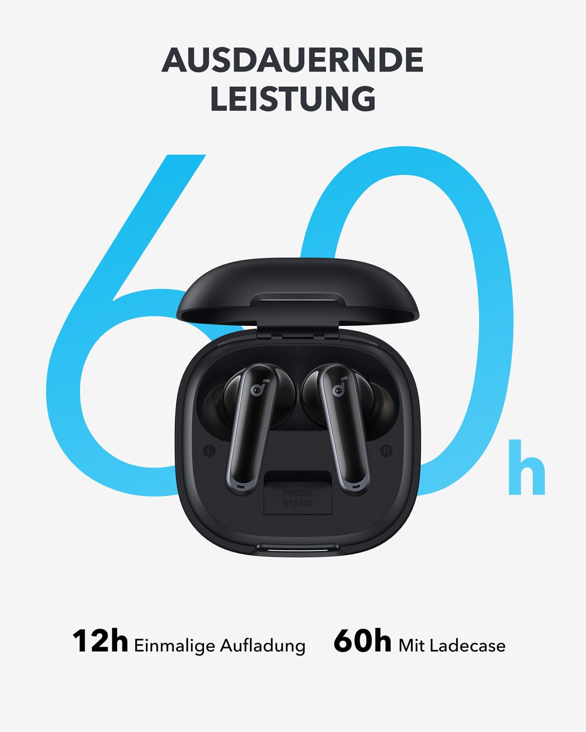 soundcore P40i – Kabellose Earbuds mit Noise Cancelling, BassUp, 60 Std. Akku & Ladecase – Schwarz