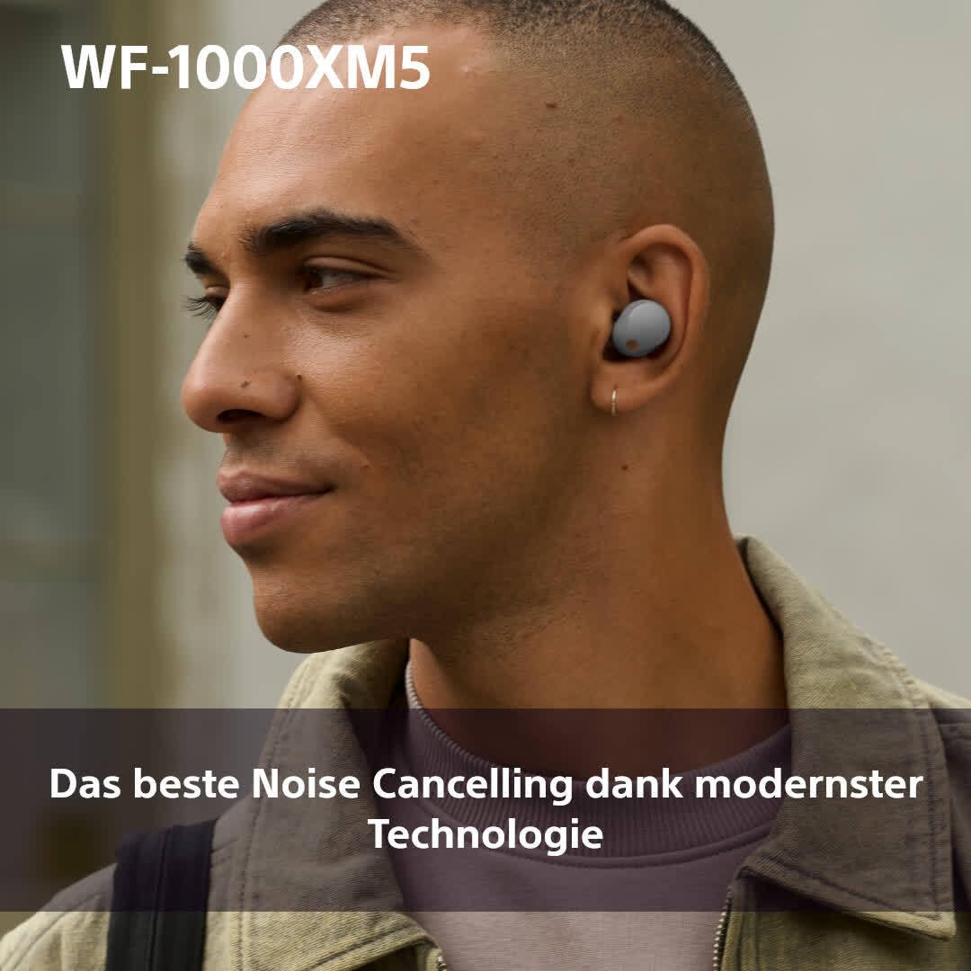 Sony WF-1000XM5 Kabellose In-Ear-Kopfhörer – Noise Cancelling, Bluetooth, 24h Akku, Schnellladefunktion, Schwarz