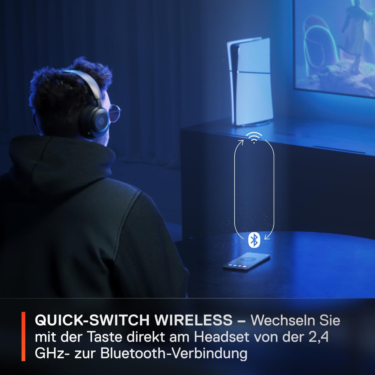 SteelSeries Arctis Nova 5 Wireless Gaming-Headset – Multi-System, PC & PS5, Magnetische Neodym-Treiber, 100+ Audio-Presets, 60 Std. Akku