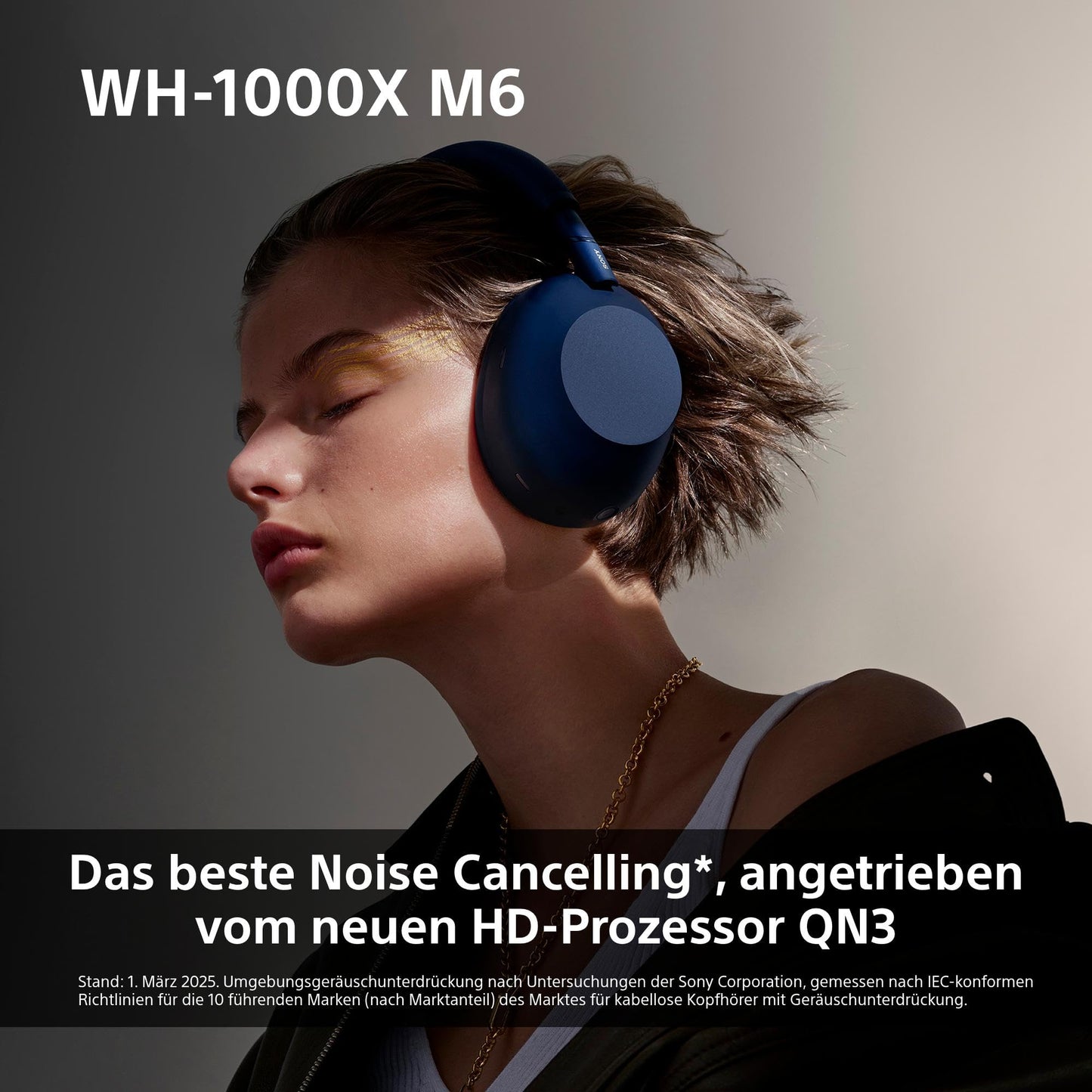 Sony WH-1000XM6 – Over-Ear Wireless Noise Cancelling Kopfhörer mit Hi-Res Sound, 30 Std. Akku & Komfortablem Design – Schwarz