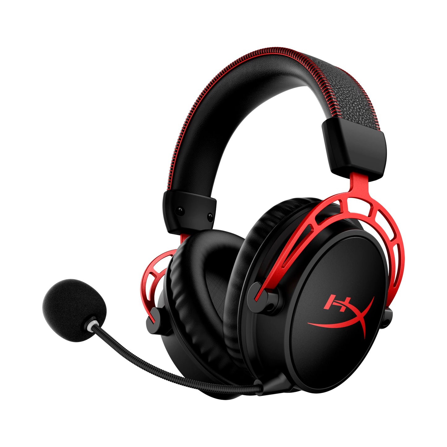 HyperX Cloud Alpha Wireless Gaming-Headset – 300 Std. Akku, DTS 3D Audio, Dual-Chamber-Treiber, 2,4 GHz Kabellos, Abnehmbares Mikrofon – Schwarz/Rot