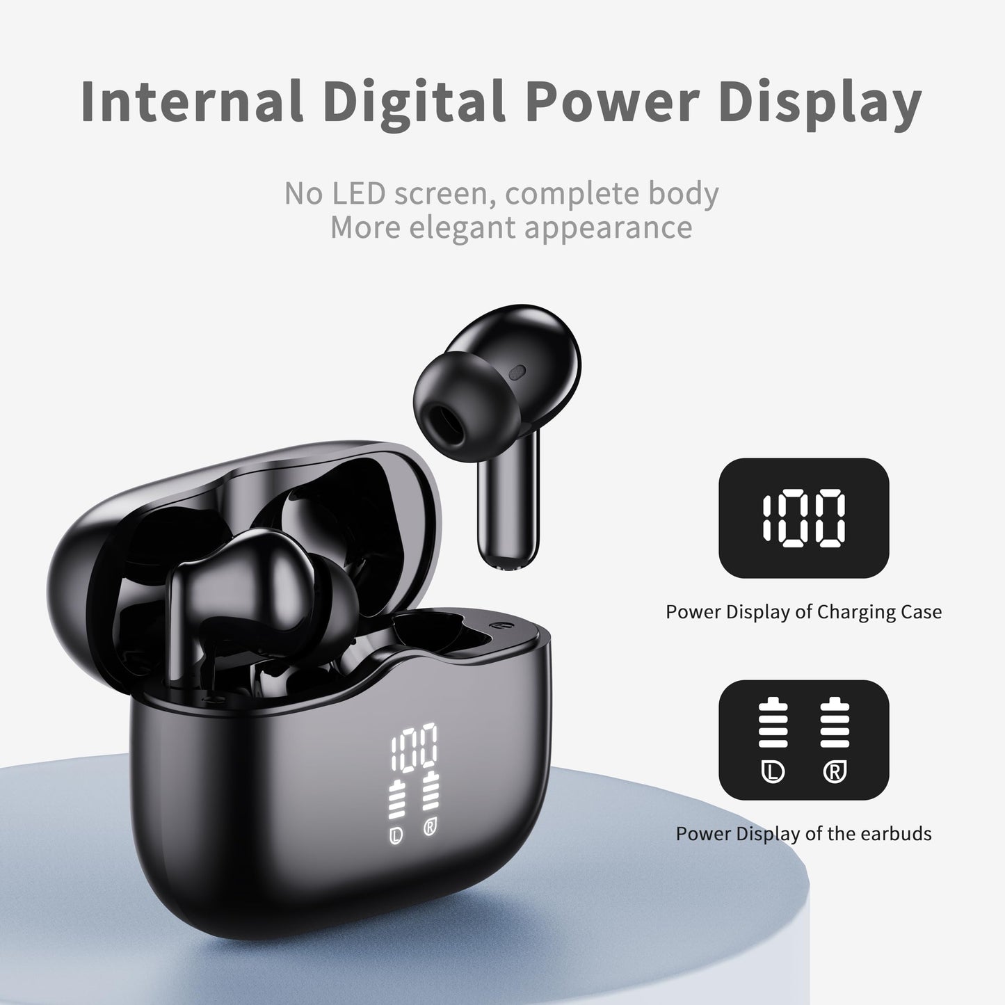 Bluetooth 5.4 In-Ear-Kopfhörer – Kabellos, 4 ENC Noise-Cancelling-Mikrofone, IP7 Wasserdicht, 40 Std. Akkulaufzeit, Sport- und Arbeits-Ohrhörer