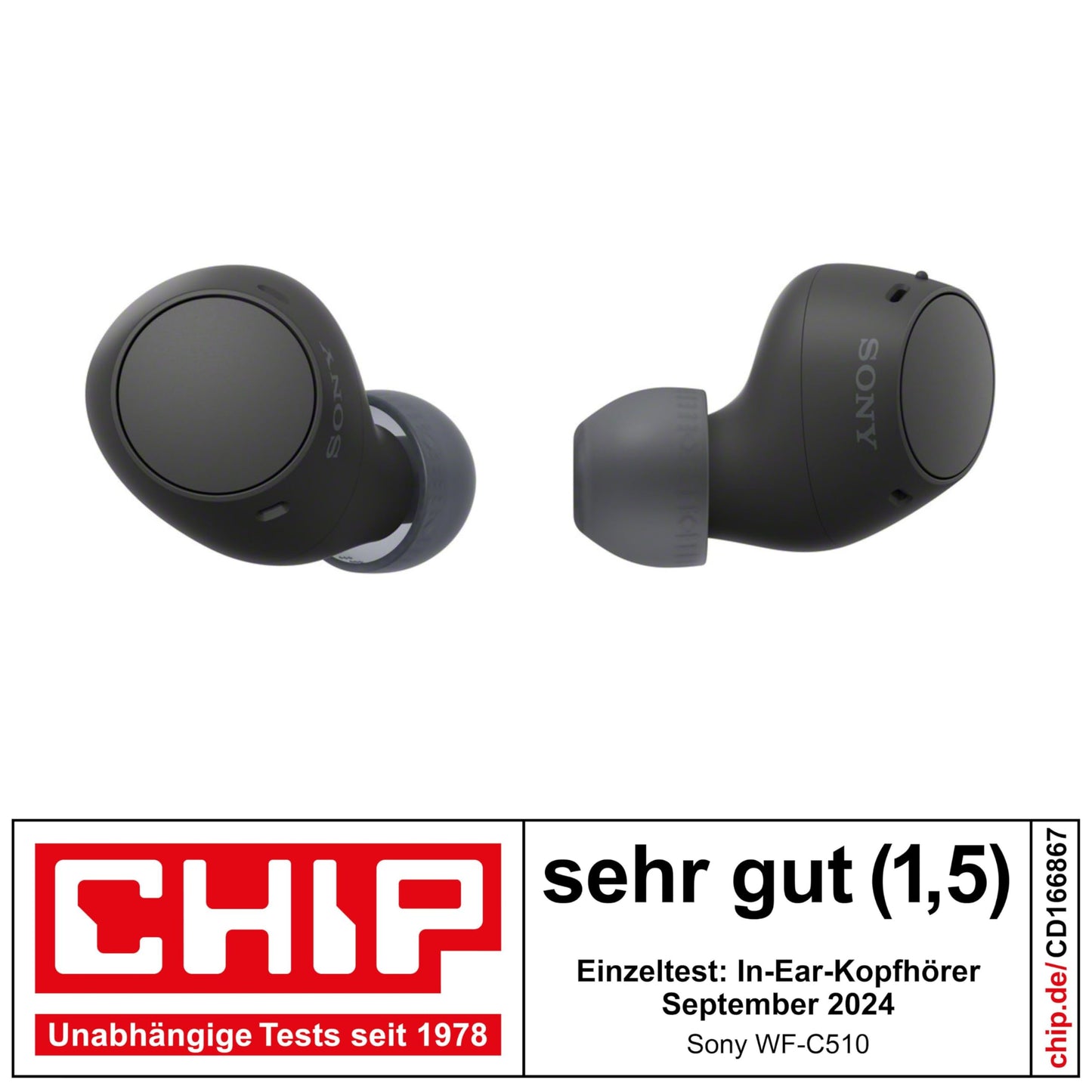 Sony WF-C510 Kabellose In-Ear-Kopfhörer – Leicht, 22h Akku, Bluetooth, Ambient Sound, Schwarz