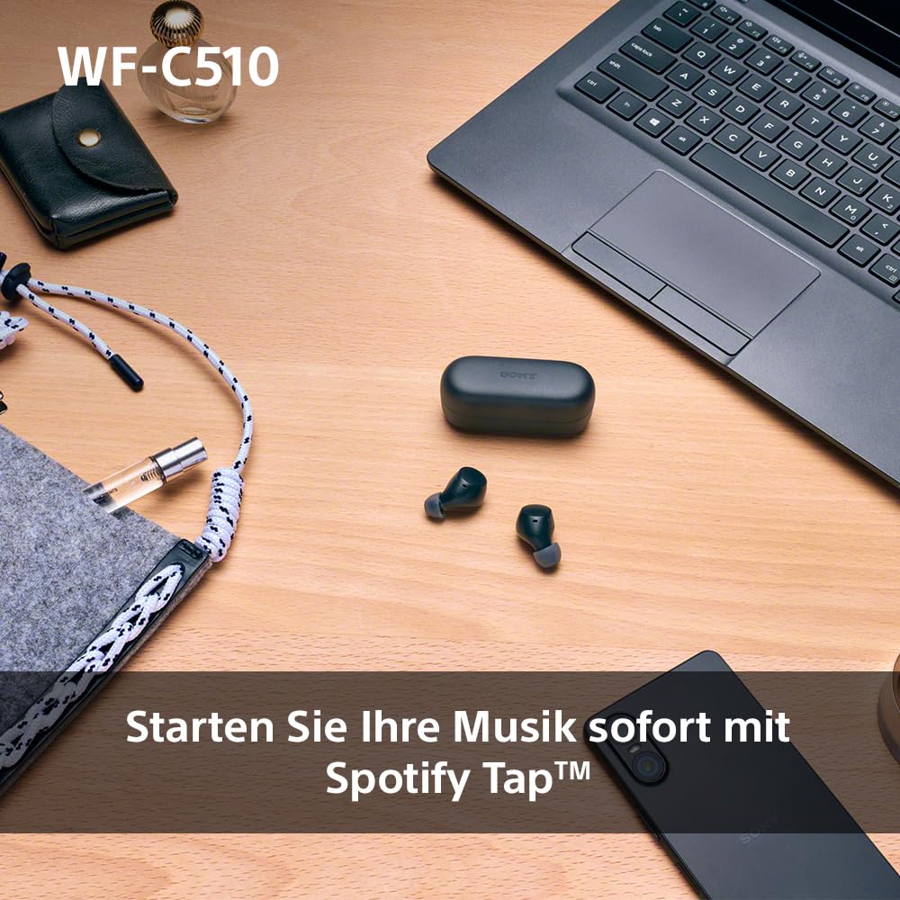 Sony WF-C510 Kabellose In-Ear-Kopfhörer – Leicht, 22h Akku, Bluetooth, Ambient Sound, Schwarz