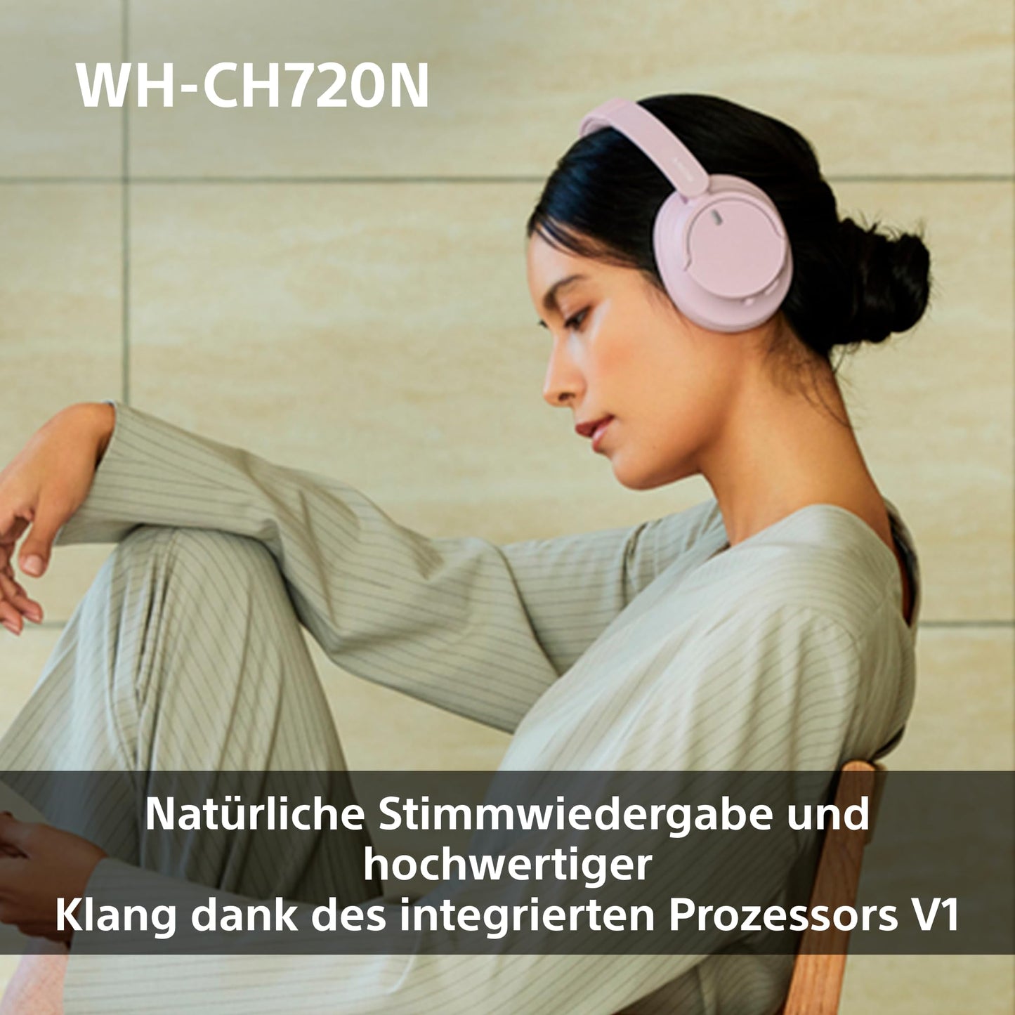 Sony WH-CH720N Kabellose Bluetooth-Kopfhörer – Noise Cancelling, 35h Akku, Schnellladefunktion, Schwarz