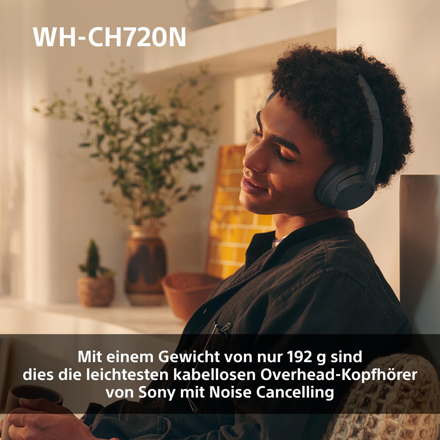 Sony WH-CH720N Kabellose Bluetooth-Kopfhörer – Noise Cancelling, 35h Akku, Schnellladefunktion, Schwarz