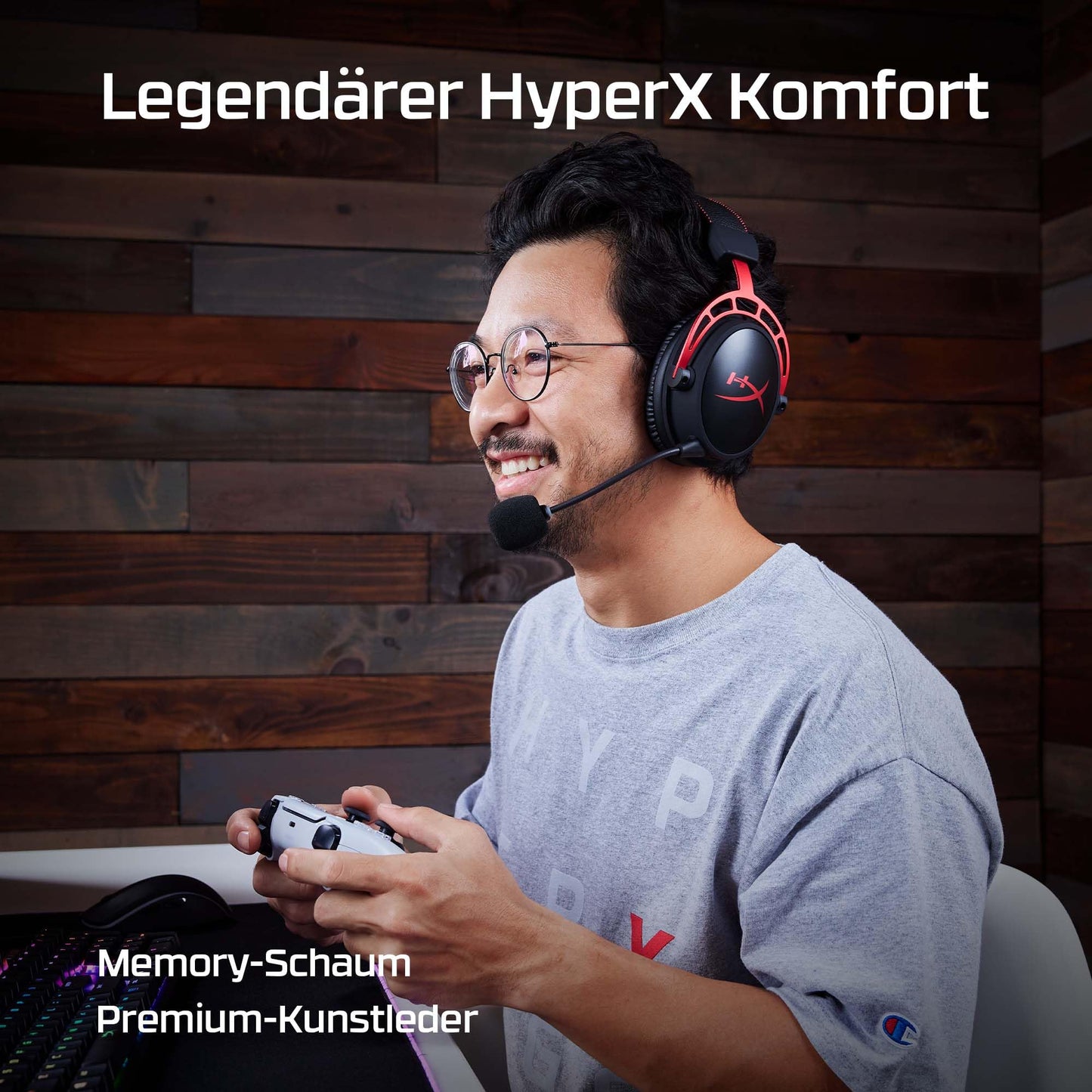HyperX Cloud Alpha Wireless Gaming-Headset – 300 Std. Akku, DTS 3D Audio, Dual-Chamber-Treiber, 2,4 GHz Kabellos, Abnehmbares Mikrofon – Schwarz/Rot