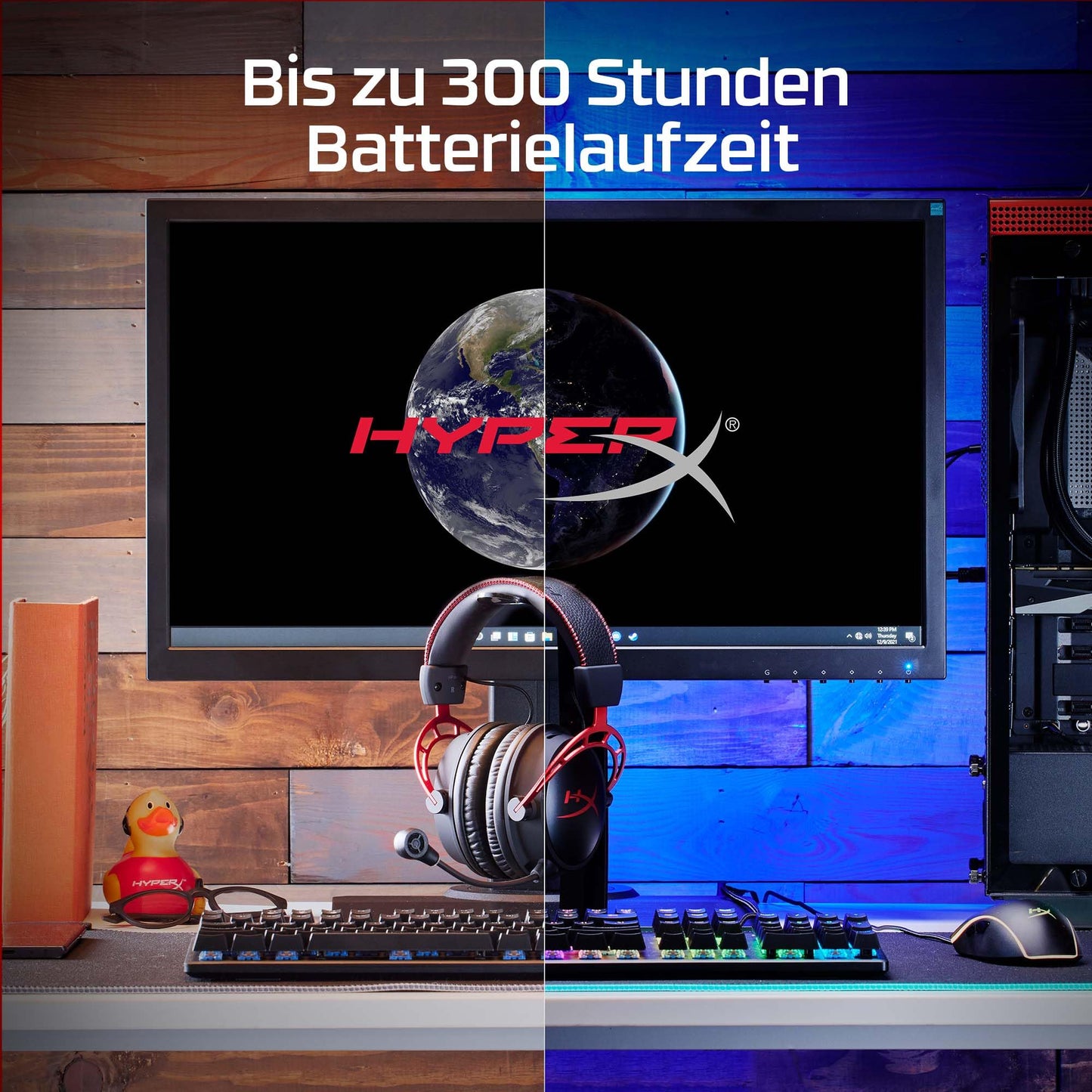 HyperX Cloud Alpha Wireless Gaming-Headset – 300 Std. Akku, DTS 3D Audio, Dual-Chamber-Treiber, 2,4 GHz Kabellos, Abnehmbares Mikrofon – Schwarz/Rot