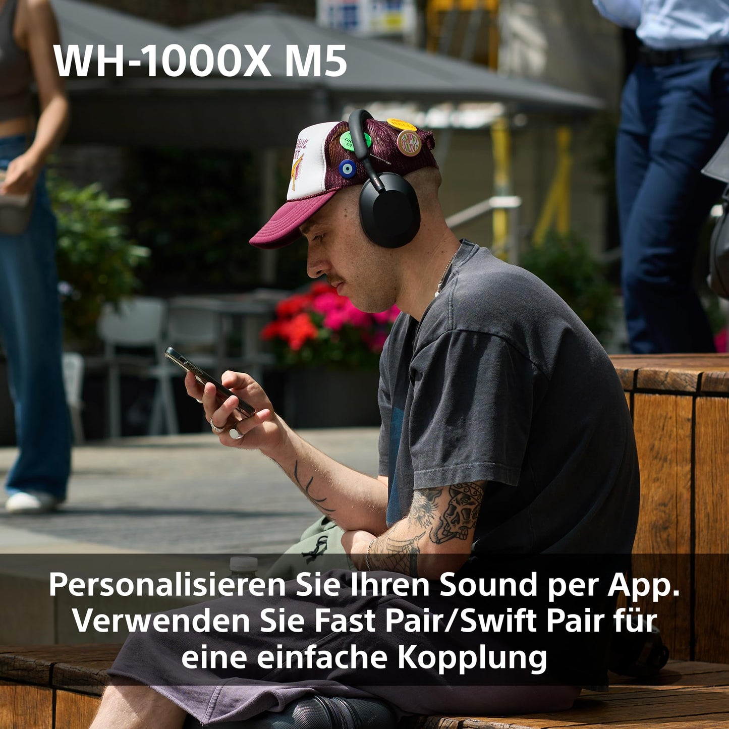 Sony WH-1000XM5 Kabelloser Premium-Kopfhörer – Noise Cancelling, Bluetooth, Hi-Res Audio, 30h Akku, Schwarz