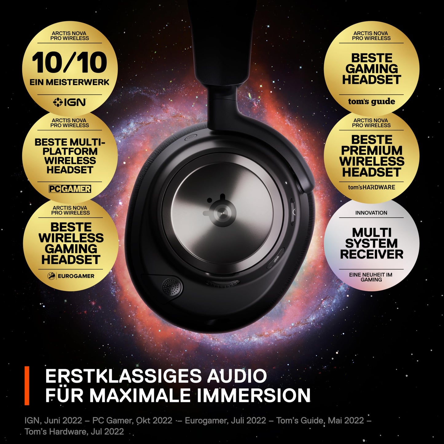 SteelSeries Arctis Nova Pro Wireless – Gaming-Headset mit ANC, Hi-Fi-Treibern & Infinity Power – Multi-Plattform