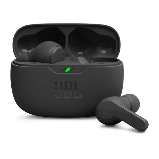 JBL Wave Beam – Kabellose In-Ear-Kopfhörer mit IP54/IPX2, Freisprechfunktion, 32 Std. Akkulaufzeit – Schwarz